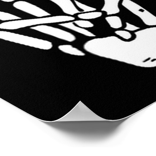 Skeleton Hand Peace Sign Bone  Poster (Ecke)