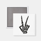 Skeleton Hand Peace Sign Bones Halloween Skelett Magnet (Vorderseite/Rückseite)