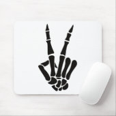 Skeleton Hand Peace Sign Bones Halloween Skelett Mousepad (Mit Mouse)