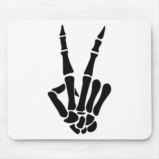 Skeleton Hand Peace Sign Bones Halloween Skelett Mousepad (Vorne)