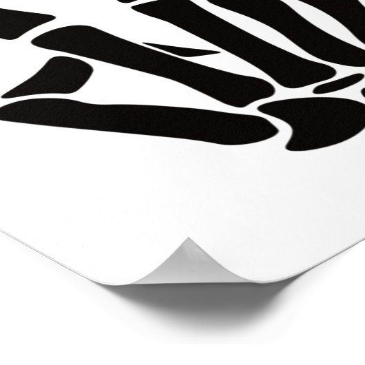 Skeleton Hand Peace Sign Bones Halloween Skelett Poster (Ecke)