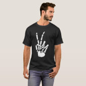 Skeleton Hand Peace Sign Bones T-Shirt (Vorne ganz)