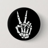 Skeleton Hand Peace Sign Cool Halloween Button (Vorderseite)