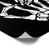 Skeleton Hand Peace Sign Halloween Kostümknochen Poster (Ecke)