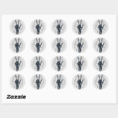 Skeleton Hand Peace Sign Sticker (Blatt)