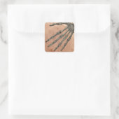 Skeleton Hand Quadratischer Aufkleber (Tasche)