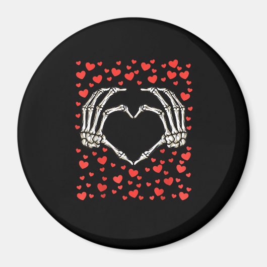 Skeleton Hand Red Heart Birthday Valentinstag Magnet (Vorne)