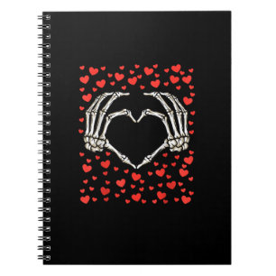 Skeleton Hand Red Heart Birthday Valentinstag Notizblock