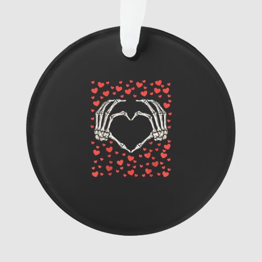 Skeleton Hand Red Heart Birthday Valentinstag Ornament (Vorderseite)