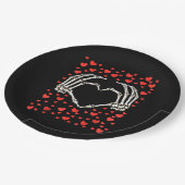 Skeleton Hand Red Heart Birthday Valentinstag Pappteller (Schrägansicht)