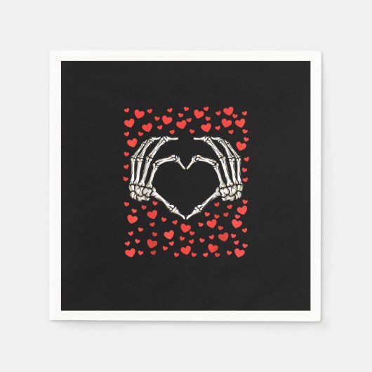 Skeleton Hand Red Heart Birthday Valentinstag Serviette (Vorderseite)