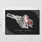 Skeleton Hand Ring Gothic Hochzeit Speichern Sie d Einladung (Vorderseite)