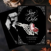 Skeleton Hand Ring Gothic Wedding Save the Date Einladung