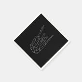 Skeleton Hand Rock Star Black Birthday Party Serviette (Ecke)