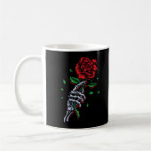 Skeleton Hand Rote Rose Blume Kaffeetasse (Links)