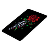 Skeleton Hand Rote Rose Blume Magnet (Linke Seite)