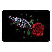 Skeleton Hand Rote Rose Blume Magnet (Horizontal)