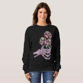 Skeleton Hand Skull Pastel Roses Graphic Valentine Sweatshirt (Vorne ganz)
