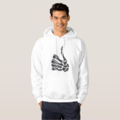 Skeleton Hand Thumbs Up White Hoodie (Vorne ganz)