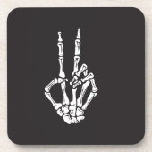 Skeleton Hand with Peace Sign on a  Getränkeuntersetzer (Vorderseite)