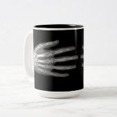 Skeleton Hand X-Ray Zweifarbige Tasse (Vorderseite Links)