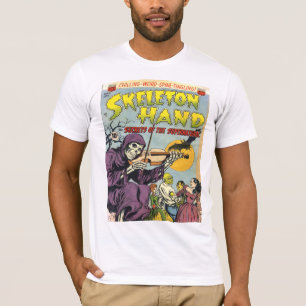 SKELETON HANDcoole Vintage Comic-Bucheinband-Kunst T-Shirt