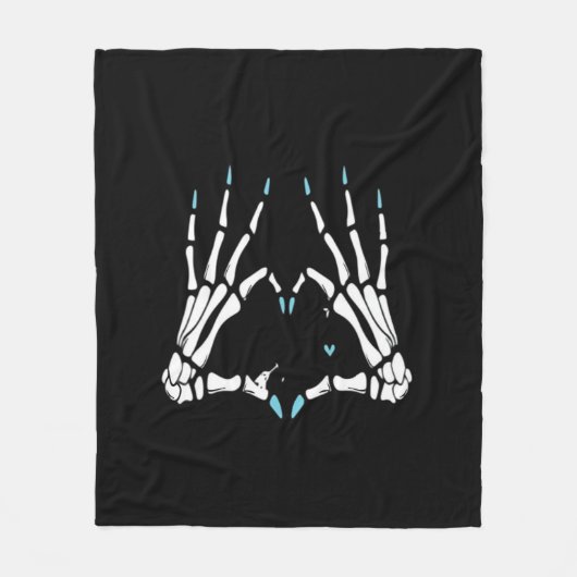 Skeleton Handklassisches Halloween Fleecedecke (Vorderseite)