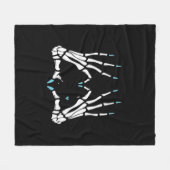 Skeleton Handklassisches Halloween Fleecedecke (Vorderseite (Horizontal))