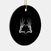 Skeleton Handklassisches Halloween Keramik Ornament (Rechts)