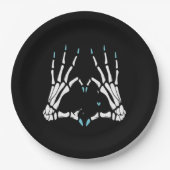 Skeleton Handklassisches Halloween Pappteller (Vorderseite)