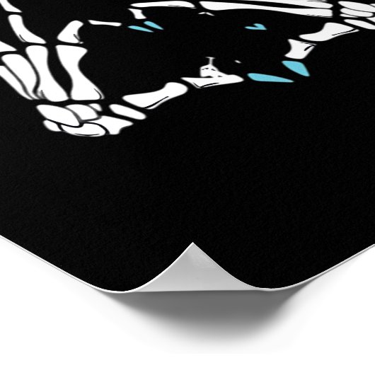 Skeleton Handklassisches Halloween Poster (Ecke)