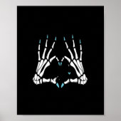 Skeleton Handklassisches Halloween Poster (Vorne)