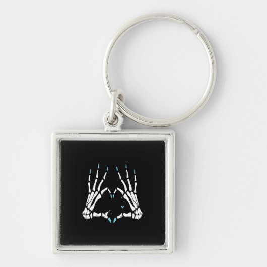 Skeleton Handklassisches Halloween Schlüsselanhänger (Vorne)