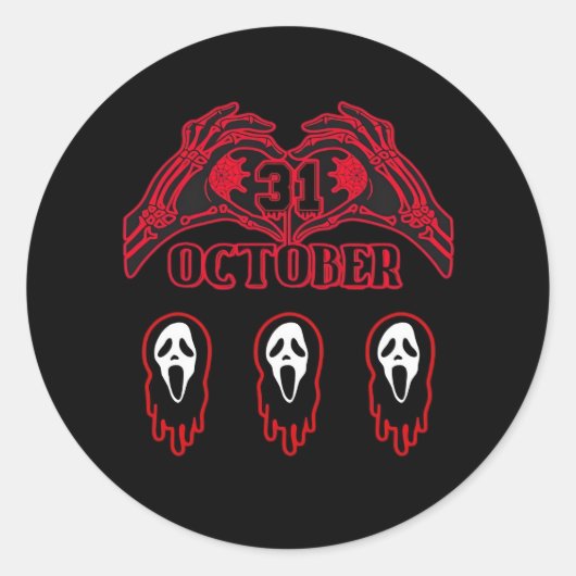 Skeleton Hands 31/10 Classic Runder Aufkleber (Vorderseite)