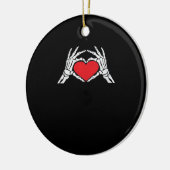 Skeleton Hands A Red Heart Classic Keramik Ornament (Links)