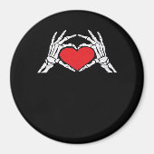 Skeleton Hands A Red Heart Classic Magnet (Vorne)