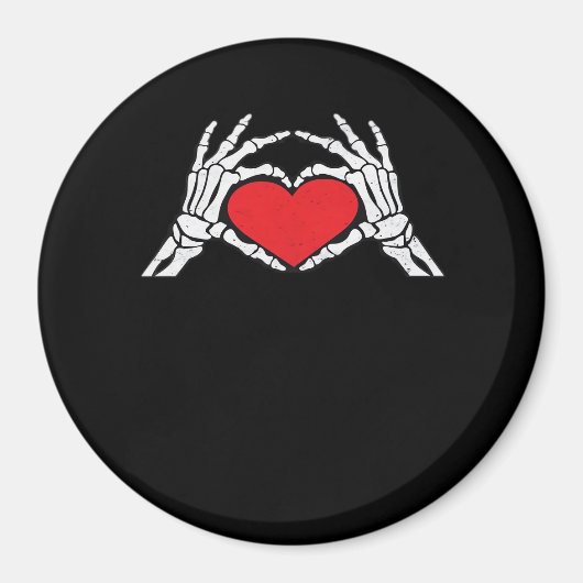 Skeleton Hands A Red Heart Classic Magnet (Vorne)