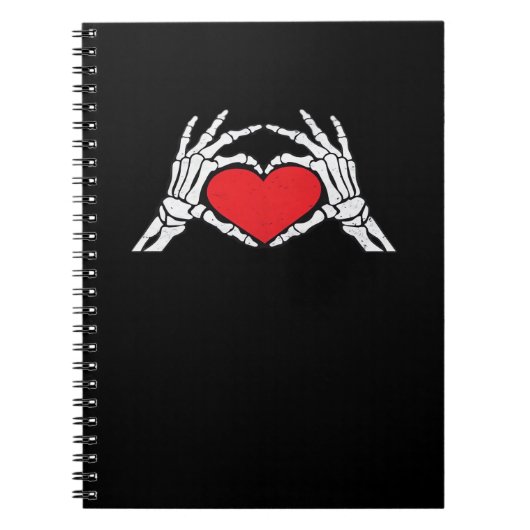 Skeleton Hands A Red Heart Classic Notizblock (Vorderseite)