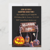 Skeleton Hands Black Halloween-Party Einladung (Vorderseite)