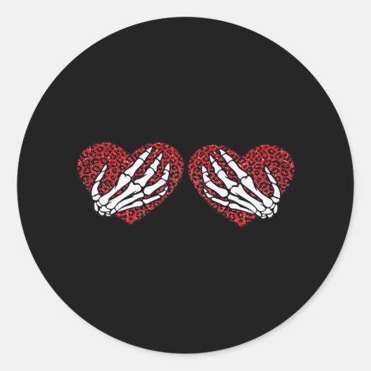 Skeleton Hands Classic Runder Aufkleber (Vorderseite)