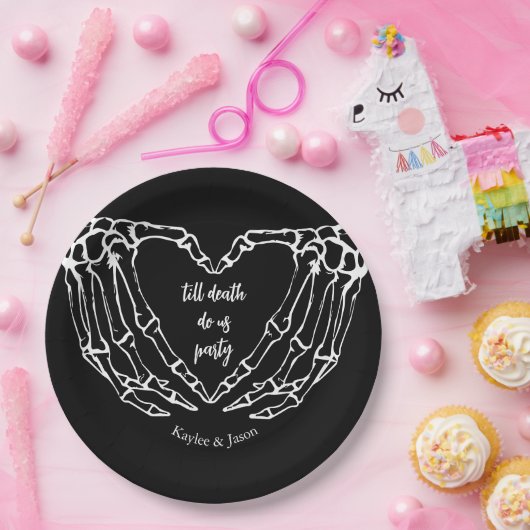 Skeleton Hands Fall Paare Dusche bis zum Tod Pappteller (Party)
