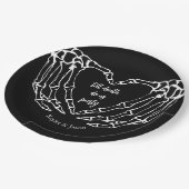 Skeleton Hands Fall Paare Dusche bis zum Tod Pappteller (Schrägansicht)