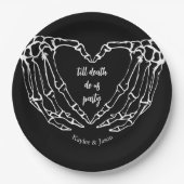 Skeleton Hands Fall Paare Dusche bis zum Tod Pappteller (Vorderseite)