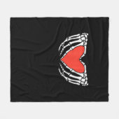 Skeleton Hands Forming Heart - Creepy Gothic Hallo Fleecedecke (Vorderseite (Horizontal))