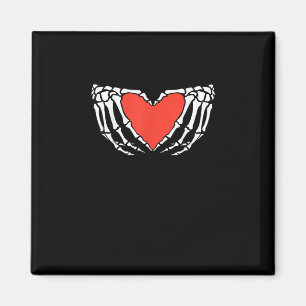 Skeleton Hands Forming Heart - Creepy Gothic Hallo Magnet