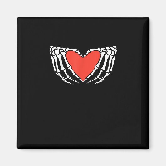 Skeleton Hands Forming Heart - Creepy Gothic Hallo Magnet (Vorne)