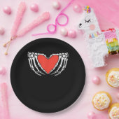 Skeleton Hands Forming Heart - Creepy Gothic Hallo Pappteller (Party)