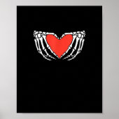 Skeleton Hands Forming Heart - Creepy Gothic Hallo Poster (Vorne)