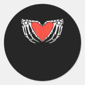 Skeleton Hands Forming Heart - Creepy Gothic Hallo Runder Aufkleber (Vorderseite)