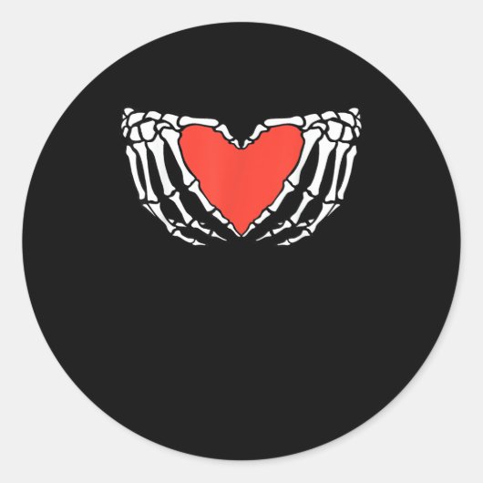 Skeleton Hands Forming Heart - Creepy Gothic Hallo Runder Aufkleber (Vorderseite)